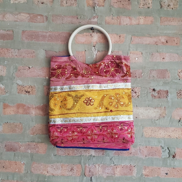 Vintage Handbags - Vintage Circle Handle Purse